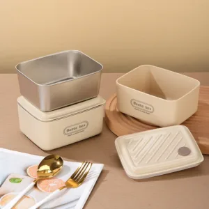 Lunch Box Bento 2 Étages avec Sac de Transport – Boîte Repas Inox