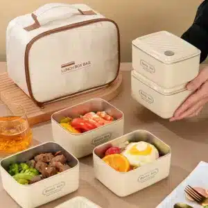 Lunch Box Bento 2 Étages avec Sac de Transport – Boîte Repas Inox