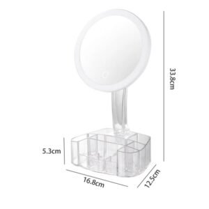 Miroir Maquillage LED avec Organisateur de Cosmétiques – Éclairage Lumineux