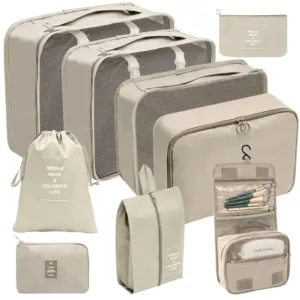 Organisateur de valise 9 pièces – Ensemble de rangement pour vêtements et accessoires