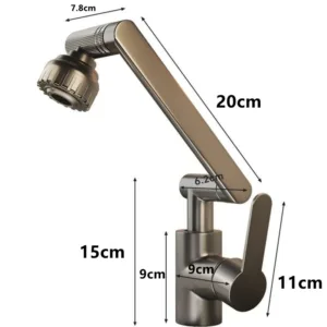 Robinet de Cuisine Rotatif 360° avec Douchette Orientable – Économie d'Eau