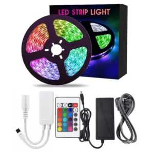 Ruban LED RGB Multicolore avec Télécommande – Éclairage Décoratif