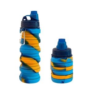Gourde Pliable en Silicone avec Mousqueton – Bouteille Rétractable Réutilisable