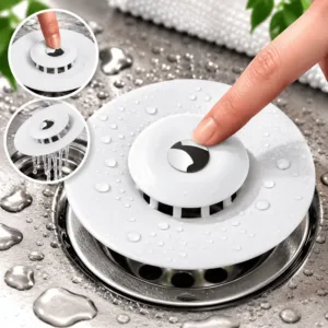 Bouchon de lavabo anti-odeurs avec filtre anti-déchets