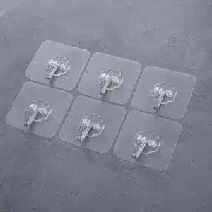 Crochets Adhésifs Transparents Réutilisables 6 × 6 cm – Sans Perçage