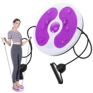 Disque rotatif fitness avec élastiques et poignées pour entraînement à domicile