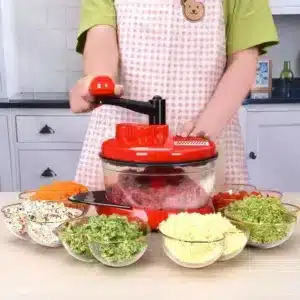 Hachoir Manuel Multifonction avec Râpe et Trancheuse – Coupe-Légumes à Manivelle