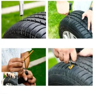 Kit de Réparation de Pneus Tubeless – Outils Anti-Crevaison avec Mèches