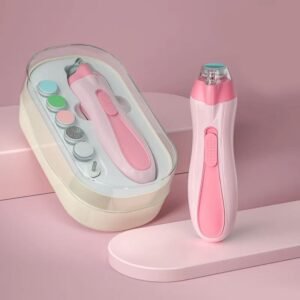 Lime à ongles électrique pour bébé avec 6 embouts – Coupe-ongles doux