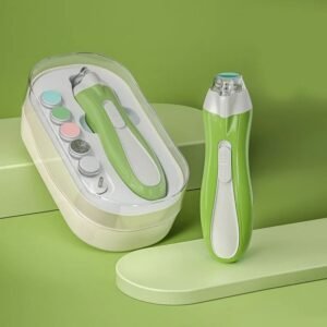 Lime à ongles électrique pour bébé avec 6 embouts – Coupe-ongles doux