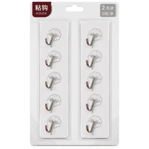 Lot de 10 crochets adhésifs muraux