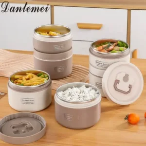 Lunch Box Isotherme 4 Compartiments en Inox 304 avec Sac de Transport
