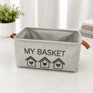 Panier de rangement en tissu avec poignées
