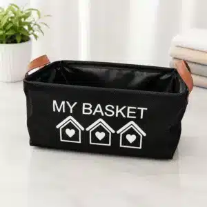 Panier de rangement en tissu avec poignées