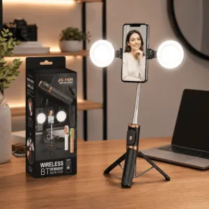 Perche Selfie Trépied avec Double LED et télécommande sans fil
