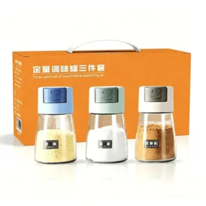 Set de 3 pots à épices doseurs en verre 180 ml pour cuisine
