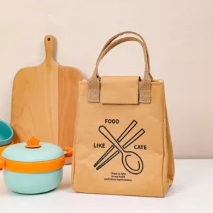 Sac isotherme repas réutilisable avec poignées pour lunch box