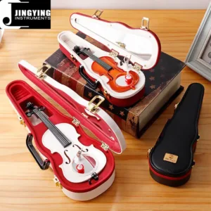 Boîte à musique en forme de violon avec ballerine tournante, miroir intégré et coffret décoratif élégant