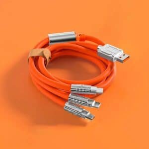 Câble de charge multi connecteurs USB – 3 en 1 Orange