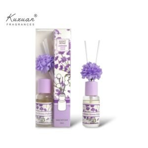 Diffuseur de parfum d’intérieur 30 ml avec fleur décorative et bâtonnets