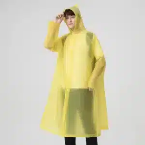 Imperméable long à capuche pour homme et femme avec fermeture à boutons-pression