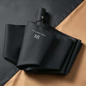 Parapluie automatique pliable anti-UV avec bouton d'ouverture et fermeture, disponible en plusieurs couleurs au Maroc.